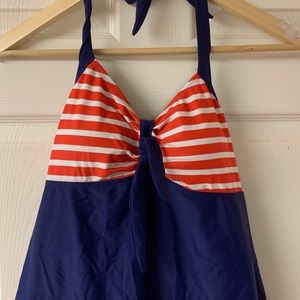 Nautical red and navy swimsuit